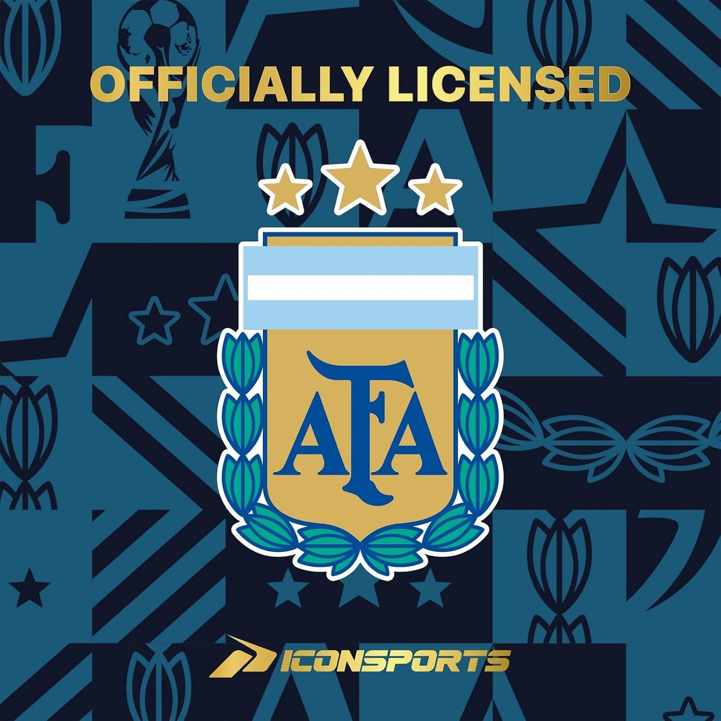 argentina team logo, official team colors, and messi #10 graphic printed on panel