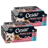 Cesar Classic Loaf in Sauce – Elevated Six-Flavor Variety Pack for Pampered Small Dogs, 3.5 oz Easy Peel Trays, 36 Count