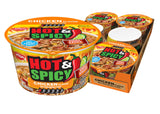 Nissin Hot & Spicy Fire Wok Sizzlin' Rich Pork – Portable Lunch for Outdoor Adventures, Variety 6-Pack