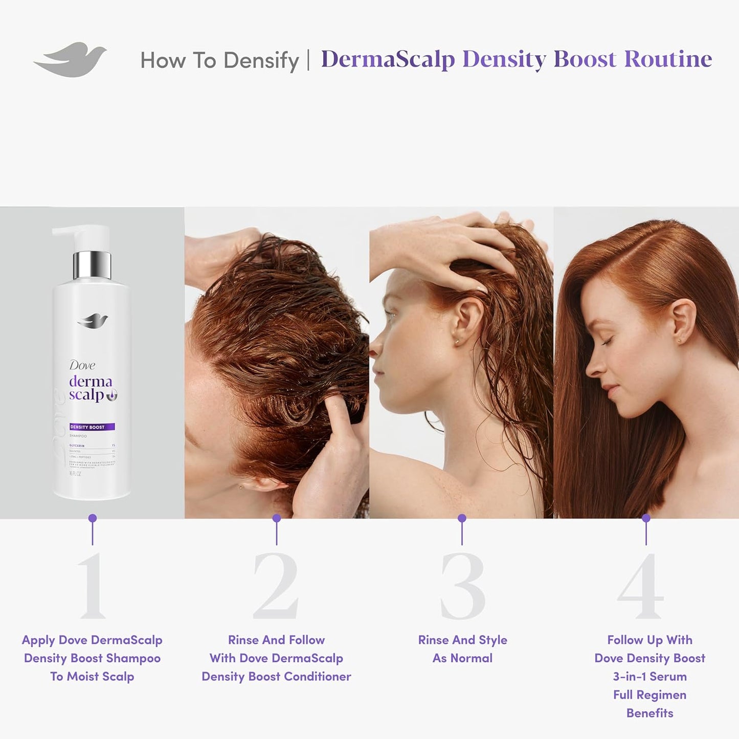 Dove Derma Scalp Density Boost Shampoo – High-End Scalp Density System, Volumizing Daily Treatment