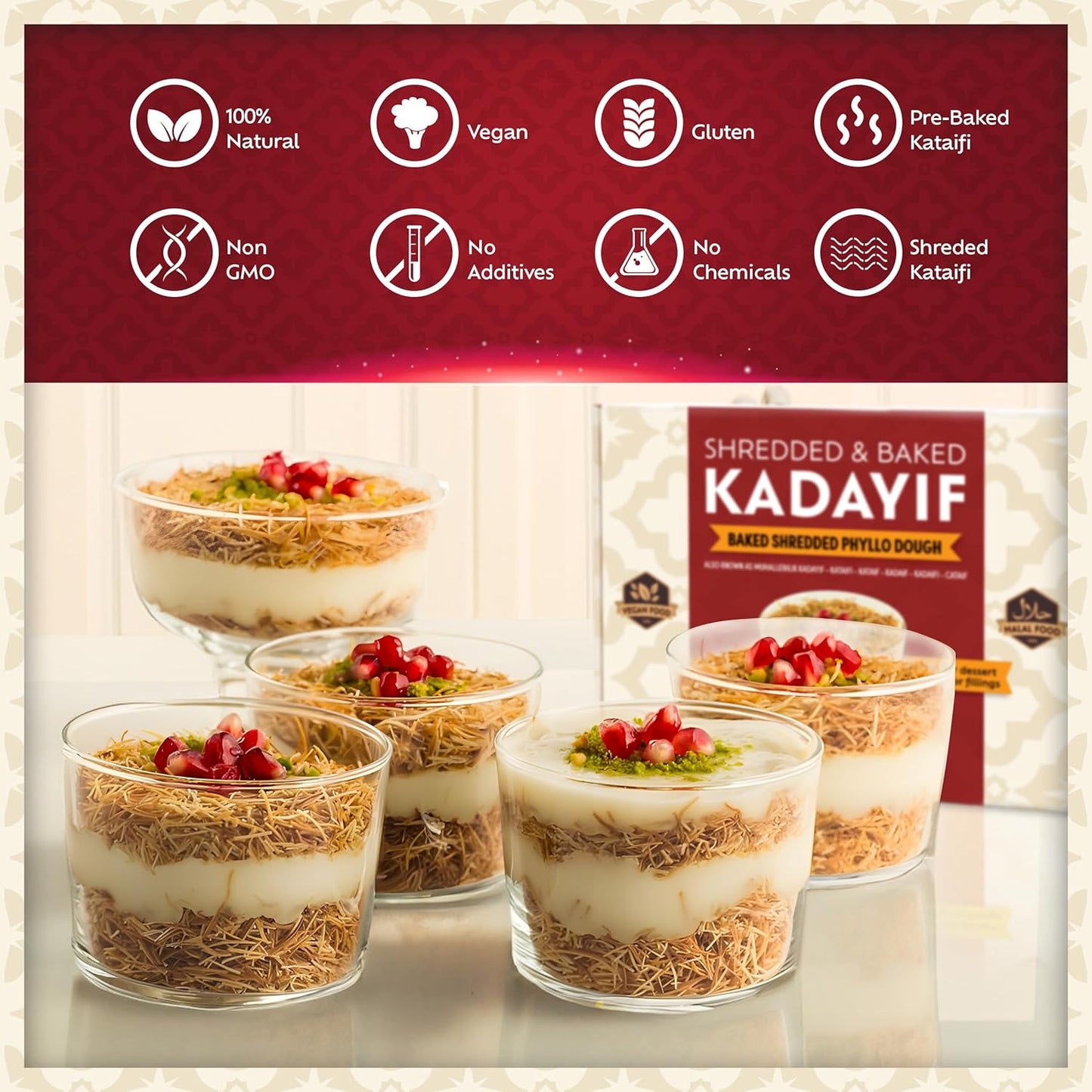 Eastanbul Hand-Prepared Kadayif Shreds – Sophisticated Topping for High-End Pistachio Desserts and Plated Creations