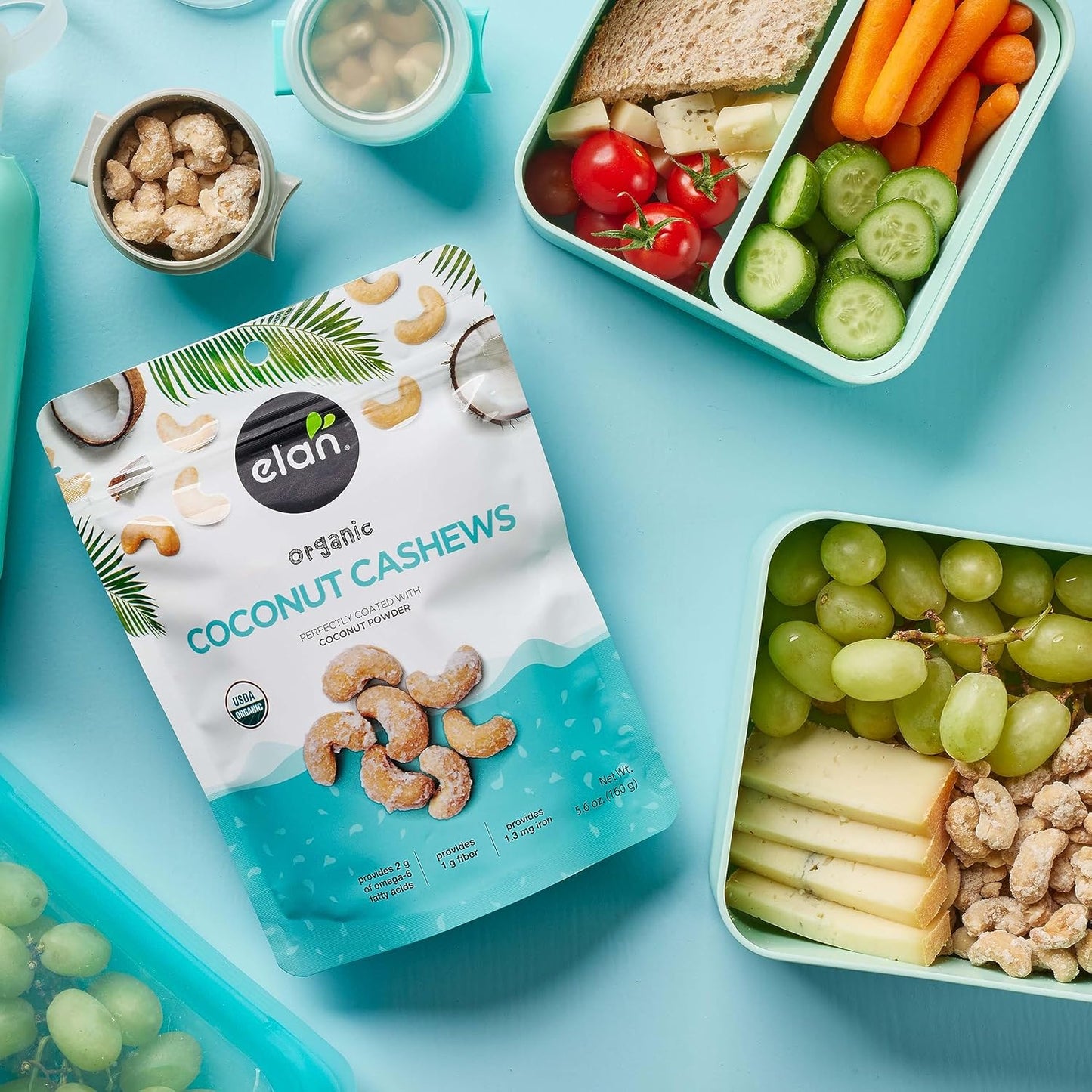 Elan Organic Coconut Cashews – Grandma-to-Grandchild Gift Snack, No Added Sulphites, 5.6 oz