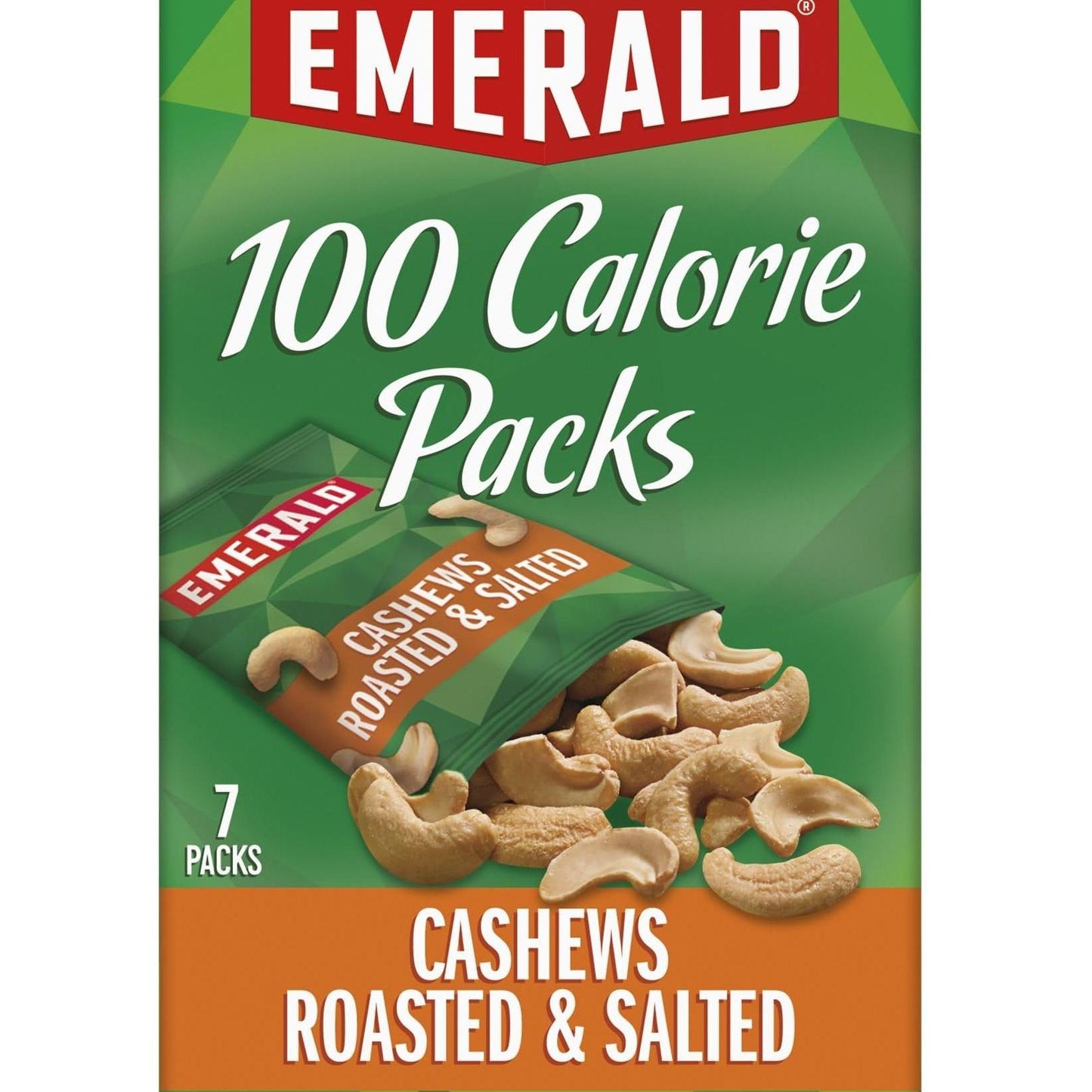 Emerald Nuts Roasted and Salted Cashews 7ct – Non-GMO Gluten-Free Plant Protein Snack for Daily Mindfulness and Portion Control