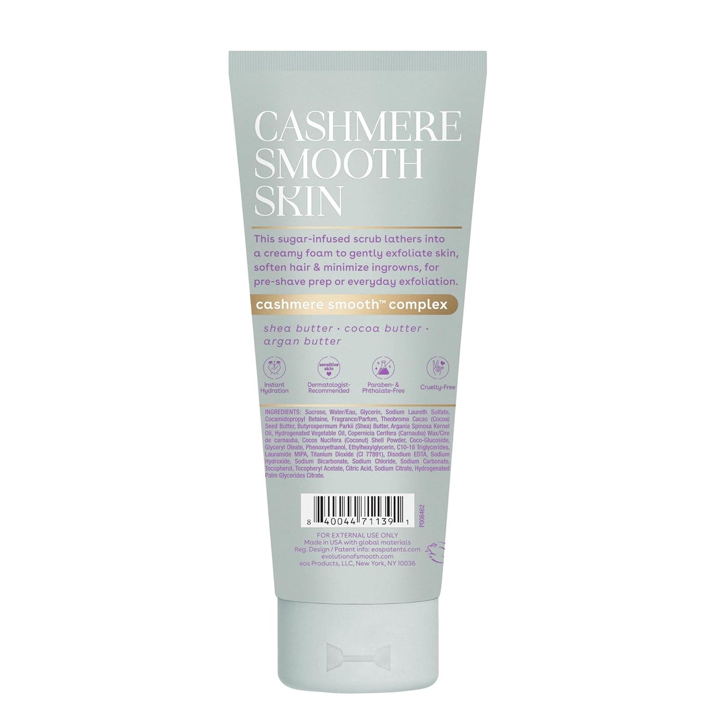 eos Cashmere Skin Collection Vanilla Body Scrub – Uncomplicated Pre-Shave Polish for Clutter-Free Bathroom Counter Essentials