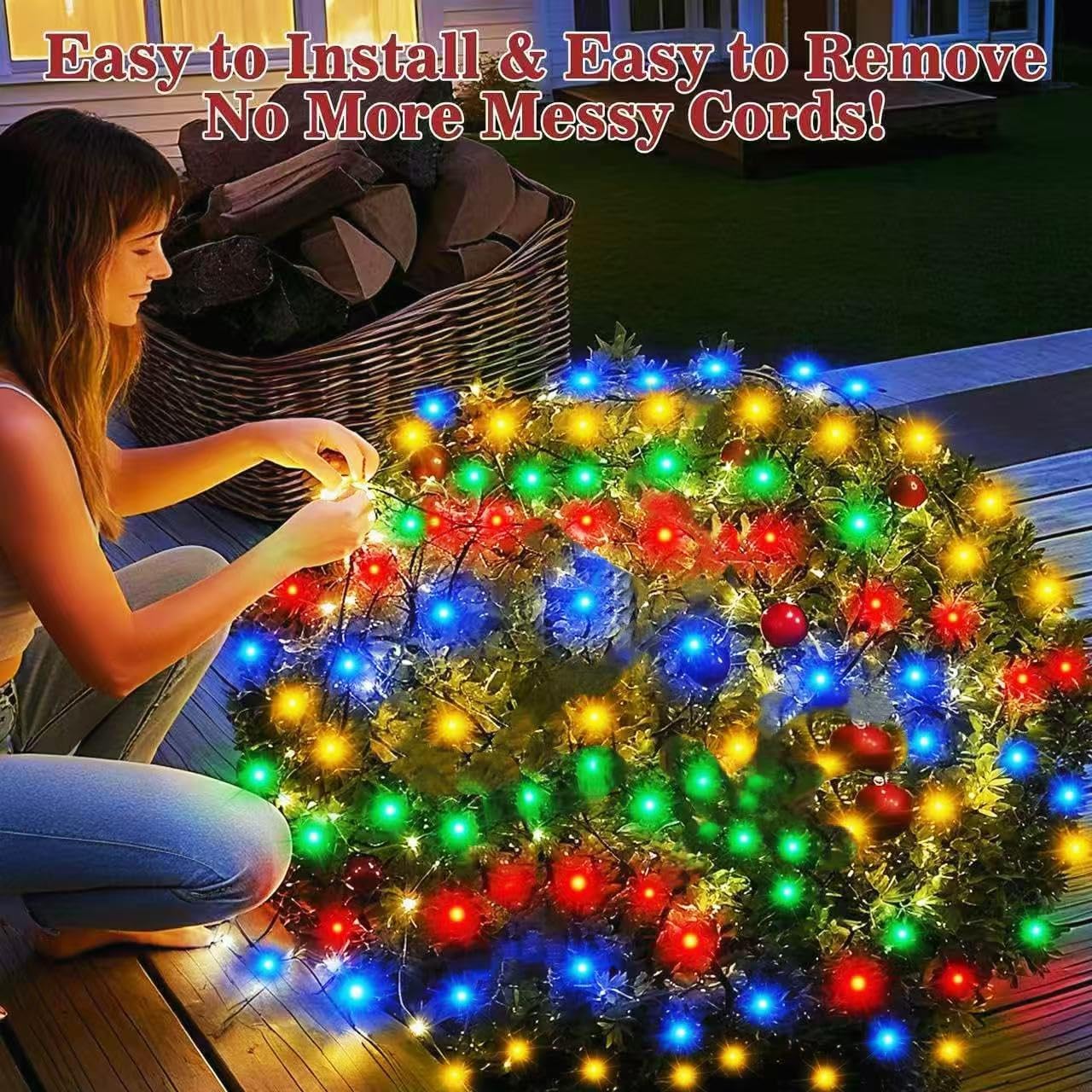 HYH Christmas Net Lights – Nursery and Playroom Holiday Decor, Flameless Auto-Timer LED Netting Safe Around Curious Kids and Toddlers