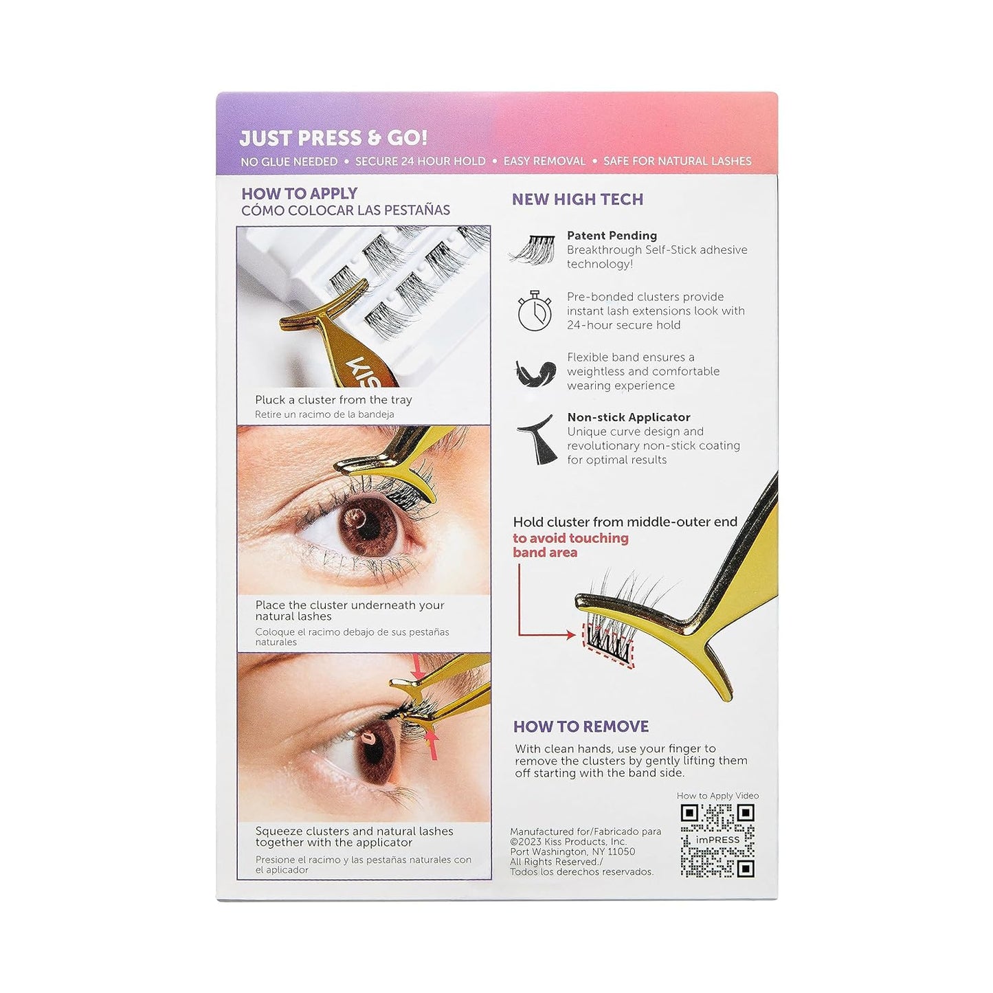 KISS imPRESS Self-Adhesive Eyelashes – Bridesmaid Gift Idea with Wedding-Ready Lash Clusters