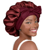YANIBEST Large Satin Bonnet with Tie Closure – Self-Care Gift Basket Addition for Her Birthday or Christmas Morning Surprise