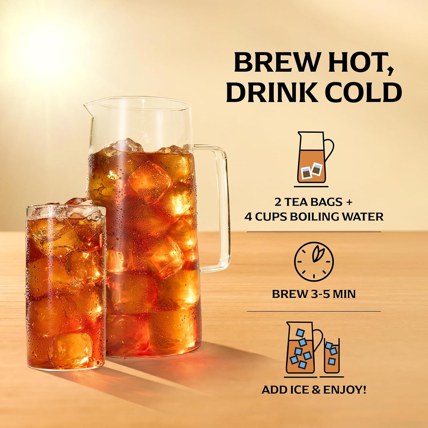Lipton Family Size Iced Tea – Sugar Free Tea Bags for Healthy Hydration Rituals and Meal Pairing, Pack of 24