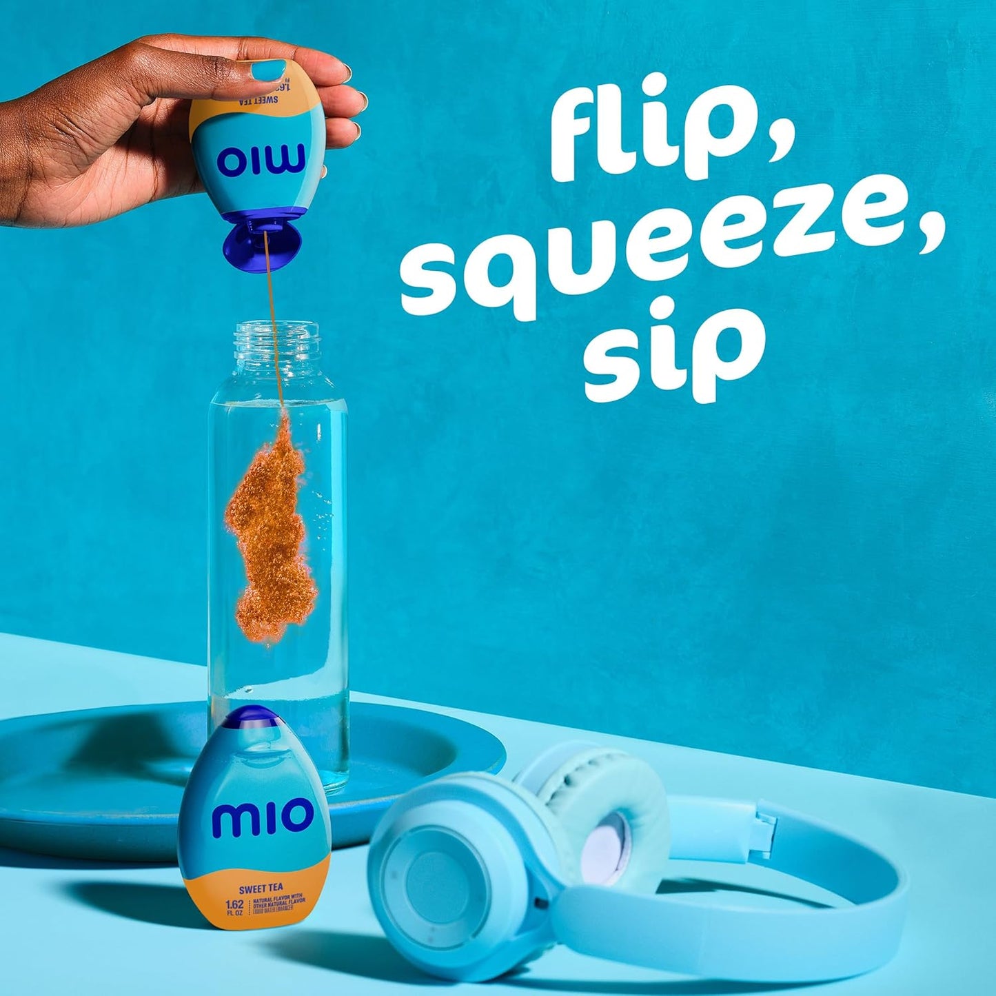 mio Sweet Tea Squeeze Bottle – Zero-Calorie Desk Hydration for Long Workdays and Study Sessions, Compact 1.62 oz