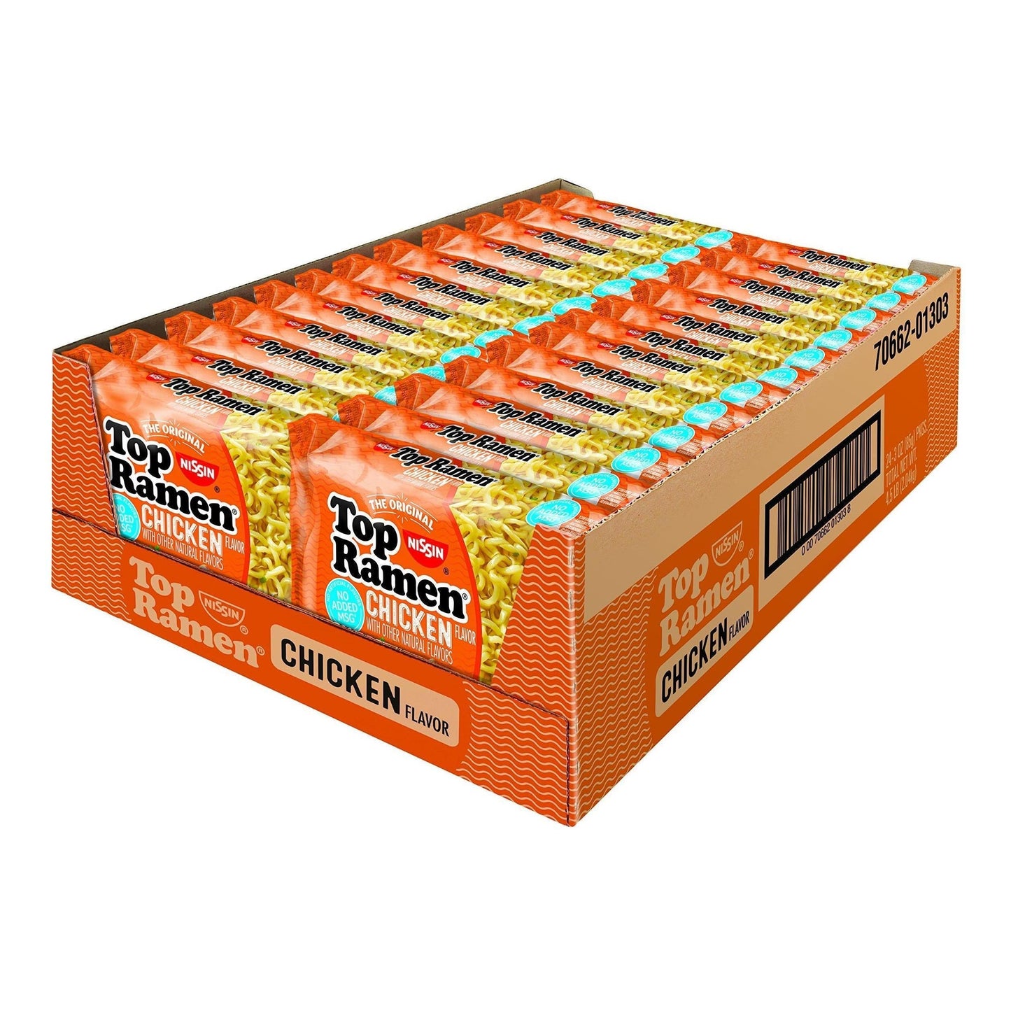 Nissin Top Ramen Bowl – Clean-Label Pantry Staple with No Added MSG, Chicken Flavor 6-Pack