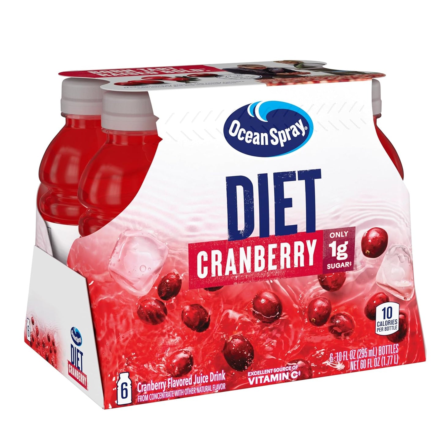 Ocean Spray Diet Cranberry Juice Drink – Single-Serve Cranberry Bottles for Tailgating and Backyard Parties