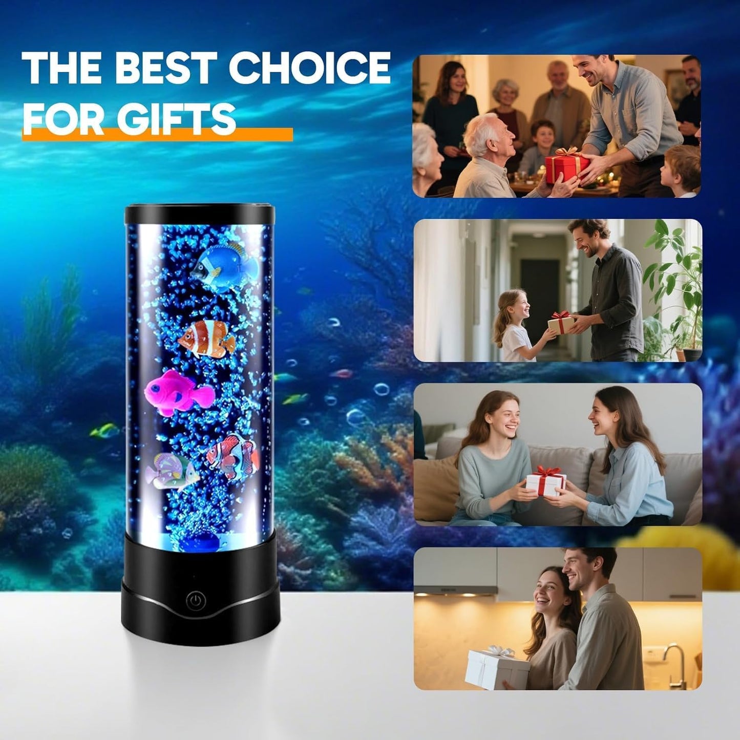 ONXE LED Aquarium Desk Lamp – Background Ambiance for Remote Work, 16 Color Stress Relief Light for Deep Focus and Conference Calls
