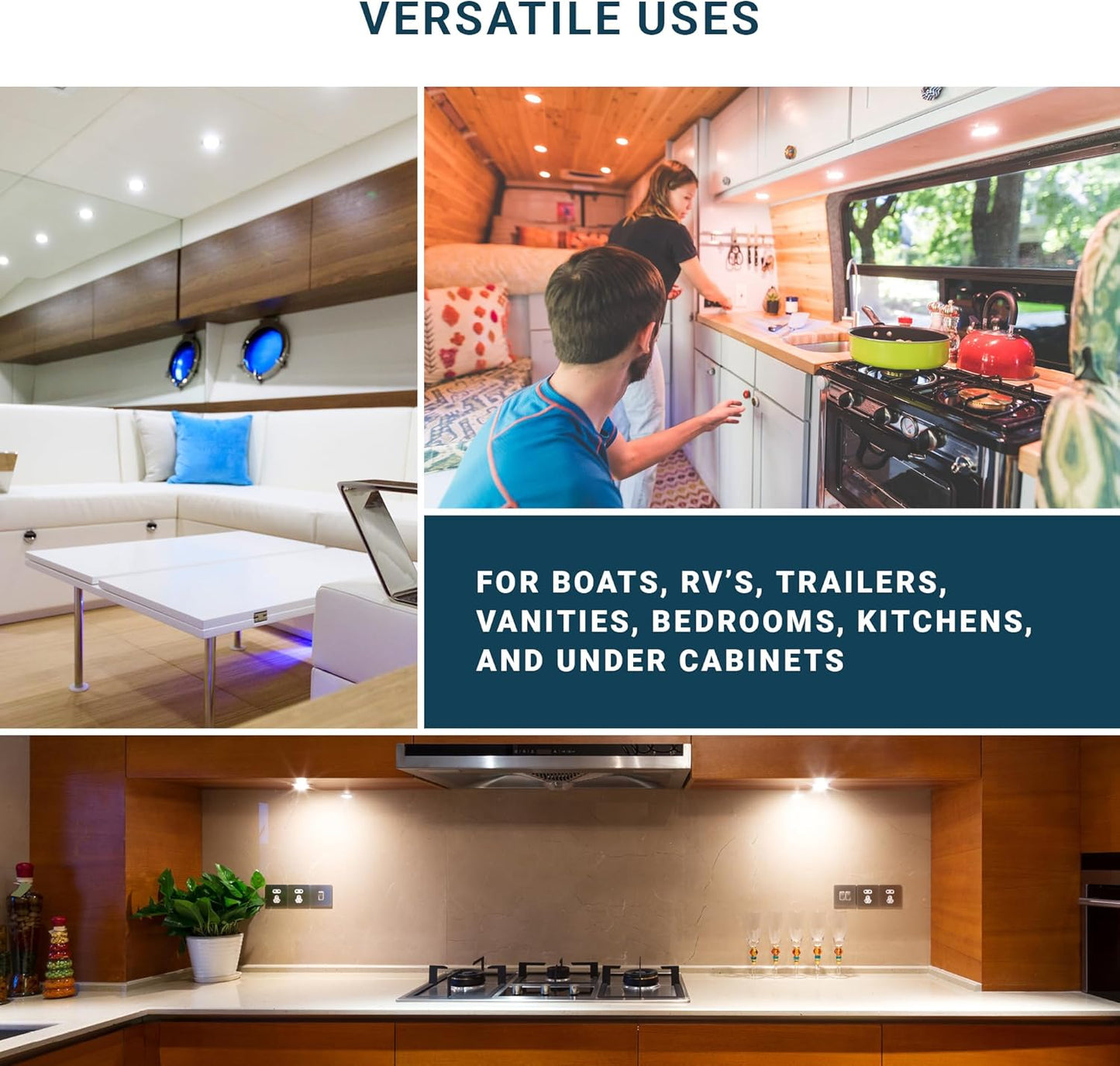 PARMIDA Slim Ceiling Light Set – Thoughtful Holiday Gift for Van-Lifers, Campers & Tiny Home Enthusiasts, 12V DC 5CCT