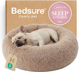Bedsure Calming Round Pet Bed Donut – Non-Toxic Washable Pet Bed with Anti-Slip Base, 30 inch Safe Nest for Dogs and Cats