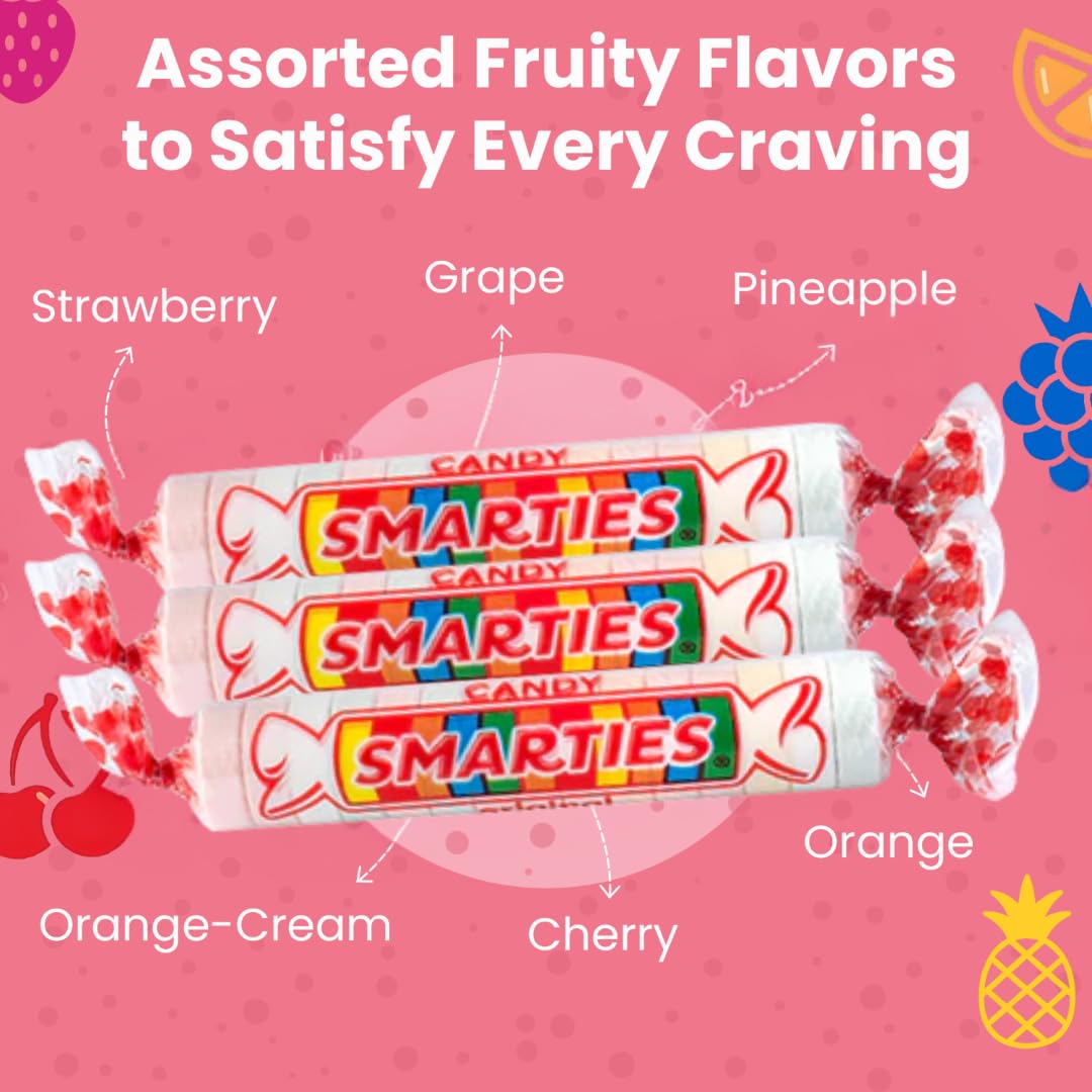 Smarties Candy Bulk Rolls – Safe-to-Share Classroom Candy for Nut and Gluten Sensitivities, 5oz Bulk