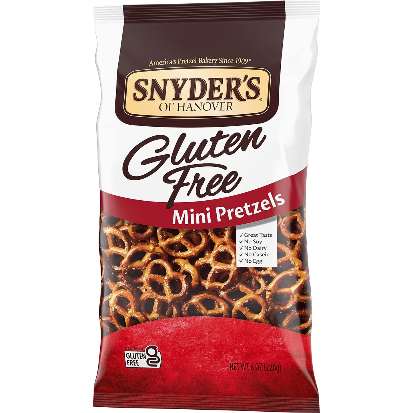 Snyder's of Hanover Gluten Free Mini Pretzels – Low-FODMAP Friendly Pretzels for Clean Eating Routines