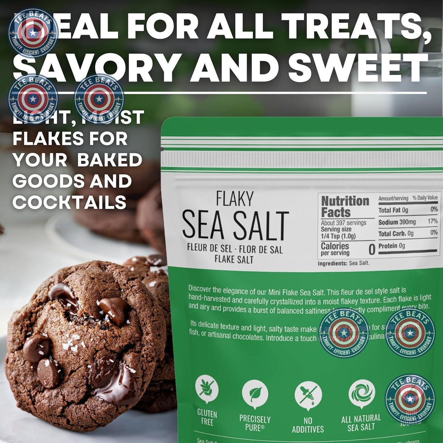 Sol de Baja Sea Salt Flakes, 7 oz Resealable Pouch – Connoisseur Finishing Salt for Elevated Home Cooking