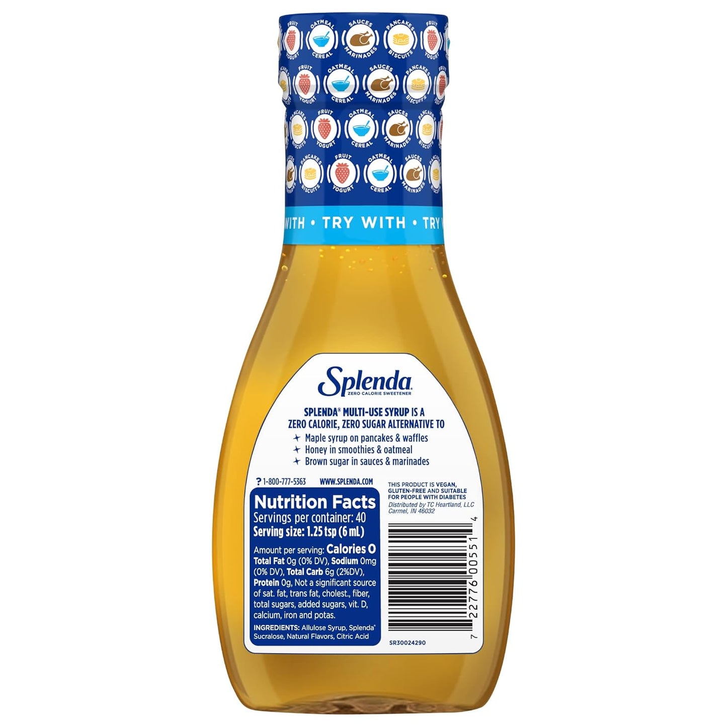 Splenda Multi-Use Allulose Liquid, Sugar Free Syrup Kids Love for Breakfast and Snack Time, Zero Calorie Family Topping
