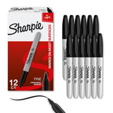 Sharpie Fine Point Black Permanent Markers 12 Pack for School Supplies and Craft Projects for Children