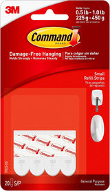 Command Small Refill Strips – Quick-Install Adhesive for Closet Organizers and Workspace Setup