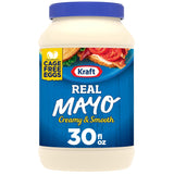 Kraft Real Mayo Creamy & Smooth Mayonnaise for Patio Dining and Resealable Family Cookout Use, 30 fl oz Jar