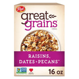Post Great Grains with Raisins Dates and Pecans – Heart Healthy Whole Grain Cereal for Family Breakfast Table, 16 oz