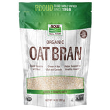 NOW Foods Organic Oat Bran – Plant-Based Fiber and Protein for Your Wellness Pantry, 14 oz