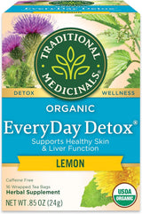 Traditional Medicinals Detox Lemon Blend – Post-Meal Digestive Cup for Busy Workdays, 16 Bags