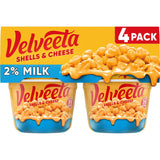 Velveeta Shells & Cheese 2% Milk Cheese Cups – Travel-Ready Lunch for Road Trips and Dorm Moves, 3.5-Minute Heat, 4 ct Pack
