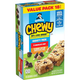 Quaker Chewy 25% Less Sugar Granola Bars – Care Package Snack for College Students and Friends, 18 Count