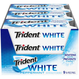 Trident White Sugar-Free Gum – Sugar-Free Gum Option for Lunchbox and Sports Bag, Peppermint, Spearmint, Wintergreen