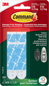 Command Outdoor Refill Strips – Heavy-Duty Weatherproof Strips for Camping Lanterns and Patio Decor