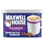 Maxwell House Instant French Vanilla Cafe Beverage Mix – Simple Cafe-Style Coffee for Uncluttered Countertops, Resealable Jar