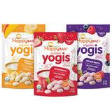 Happy Baby Organics Yogis Freeze-Dried Snack – Toddler Self-Feeding Pouches for High Chair and On-the-Go, 1 oz, Pack of 3