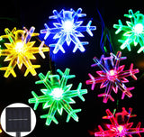 Brightever Solar Christmas Snowflake Lights 20 Ft 30 LED – IP65 Waterproof Outdoor String for Roofline, Porch and Patio Year-Round