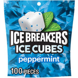 ICE BREAKERS Ice Cubes Peppermint Sugar Free Chewing Gum Pouch, 8.11 oz – Keto and Diabetic-Friendly Chew for Blood-Sugar Awareness