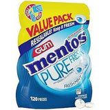 Mentos Pure Fresh Sugar-Free Chewing Gum with Xylitol, Fresh Mint, 120 Piece Bulk Resealable Bag for Patio and Outdoor Dining Refresh