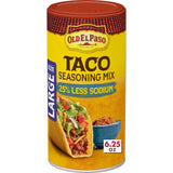 Old El Paso Low Sodium Taco Seasoning – 6.25 oz Bulk Size for Fast Tex-Mex Family Dinners