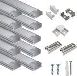hunhun U-Shape LED Strip Aluminum Profile 10-Pack Milky Cover – Consistent Under-Cabinet Task Lighting for a Cleaner Work Kitchen