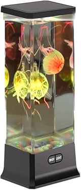 COLORLIFE Jellyfish Tank Table Lamp with Bluetooth Speaker Option – Creative Holiday Gift for Mom and Dad, Calming LED Mood Light for Home Office