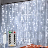 Ollny 200 LED Curtain Lights – Flame-Free Playroom Backdrop with 8 Modes and Low 5W Power for Child-Safe Use