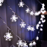 WesGen Snowflake Fairy Lights Battery Powered – Portable Outdoor String Lights for Porch, Patio & Camping Setup