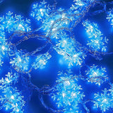 DomeStar Blue Snowflake Fairy Lights – Garden Party and Backyard String Lighting, Weatherproof LED Without Outlet Needed