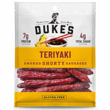 Duke's Pork Teriyaki Smoked Shorty Sausages – Heat-Tolerant Road Trip and Backpacking Jerky Alternative, 5 oz