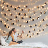 GloDream 100LED Photo Lights 33Ft - Romantic Valentine's Day and Anniversary Gift for Couples with Timer and 50 Memory Clips