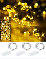 Aurora Glow Micro LED Fairy Lights Set of 3 – Simple Battery Lights for Scandinavian Bedroom Aesthetic
