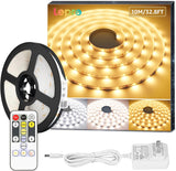 Lepro LED Tunable White Strip Light – Flameless Holiday and Mantel Lighting, 32.8ft Low-Heat Christmas Decor Strip