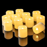 Homemory Set-and-Forget Flameless Tea Lights, Simple USB-Rechargeable Candles in Neutral Amber and Ivory Tones