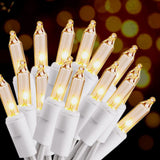 Christmas Mini Lights 21ft Clear Incandescent White Wire Thoughtful Gift for Mom and Home Decor Lovers, Indoor Outdoor UL Certified