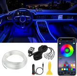 AuroraDrive 5 in 1 RGB Elite Car Interior LED Kit with 236in Fiber Optic – Sophisticated Accent Lighting for Premium Sedan Owners